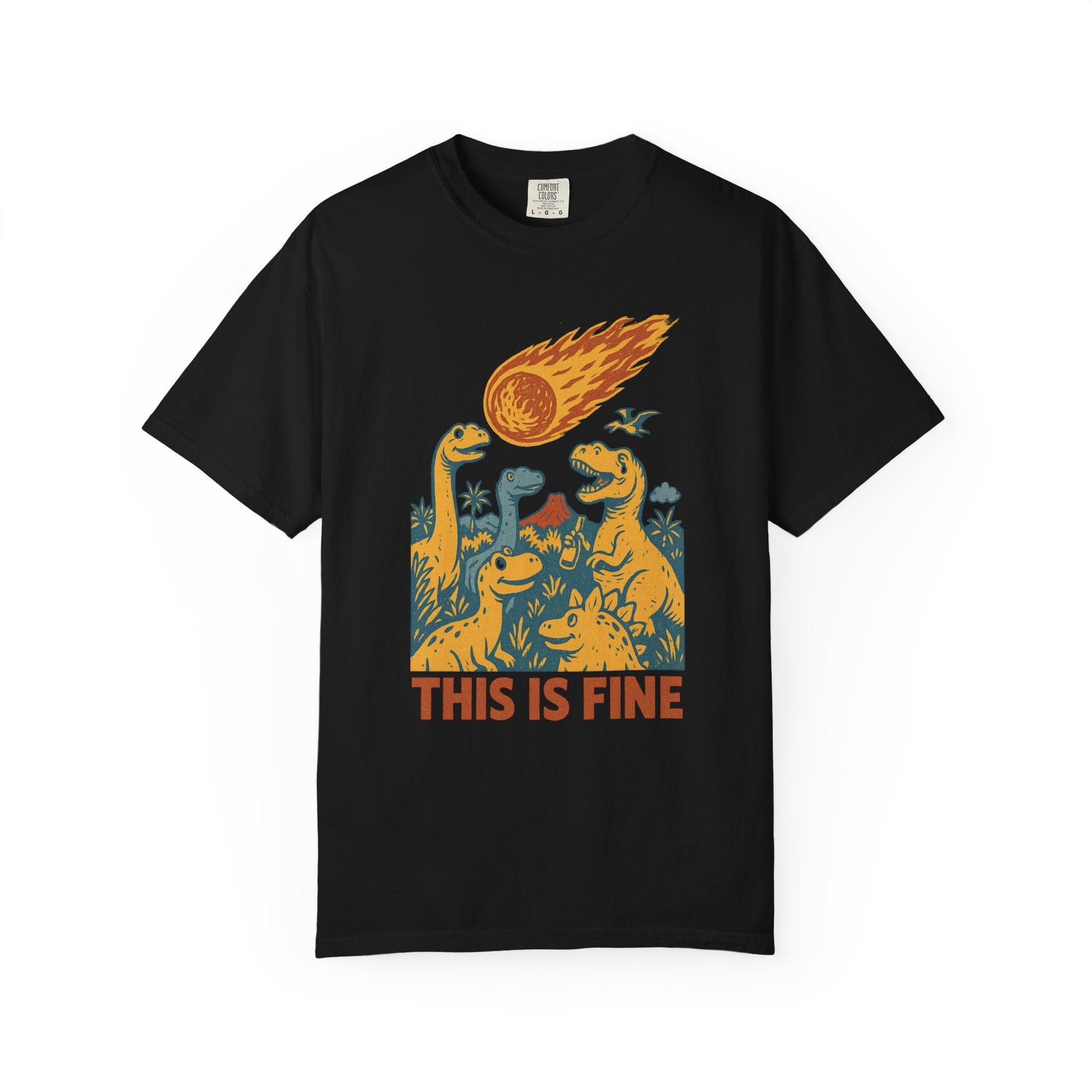 This Is Fine - Dinosaur Extinction T-Shirt
