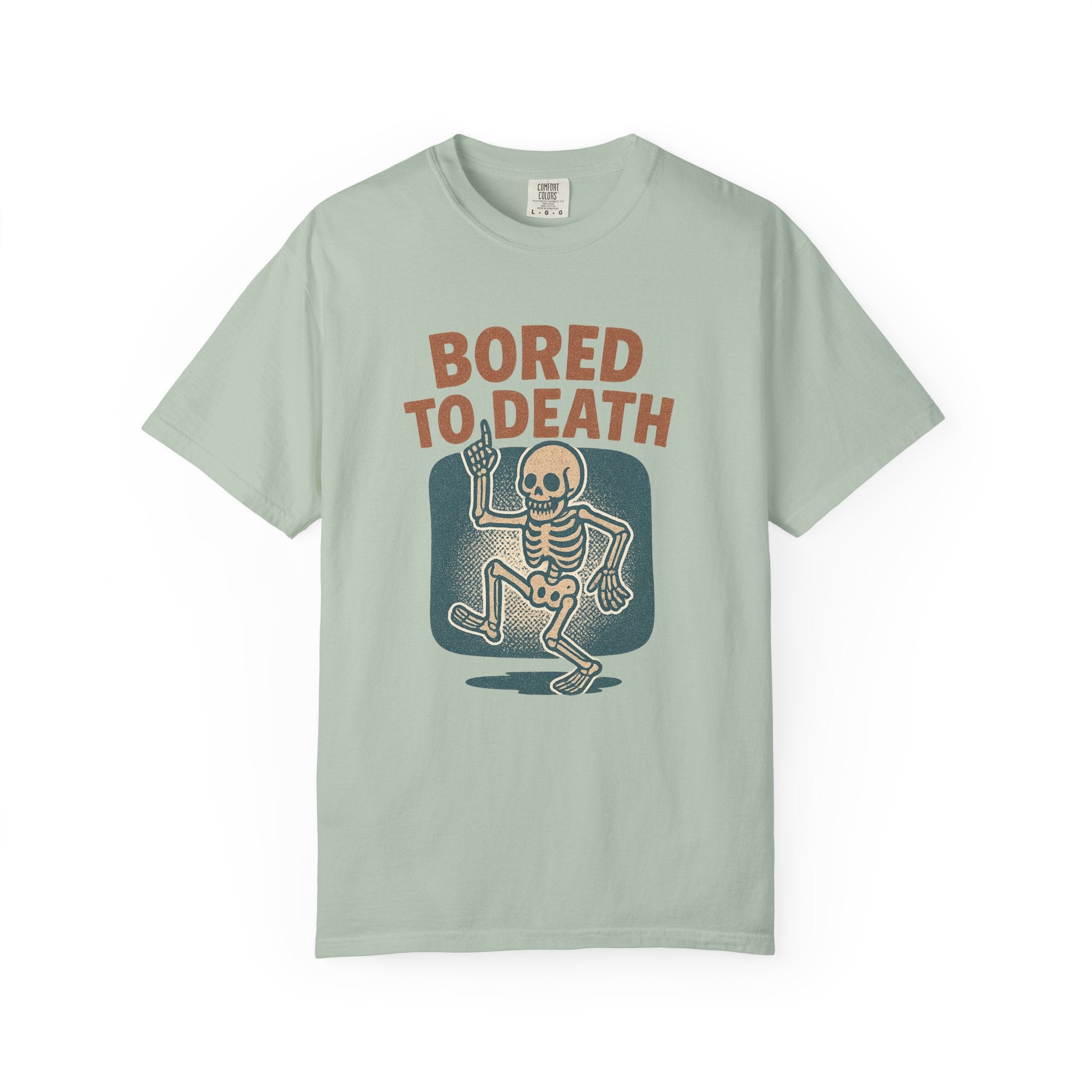 “Bored to Death” Skeleton T-Shirt – Retro Funny Dead Inside Tee
