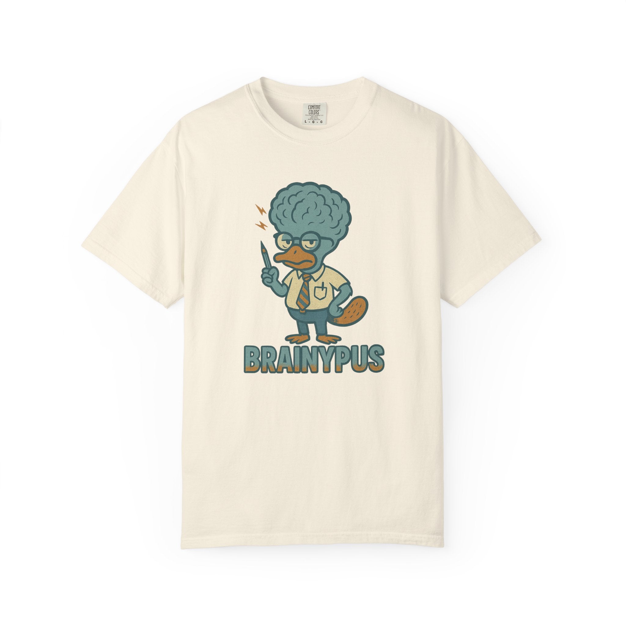 Brainypus T-Shirt – Nerdy Platypus Pun Shirt for the Overthinkers and Underachievers