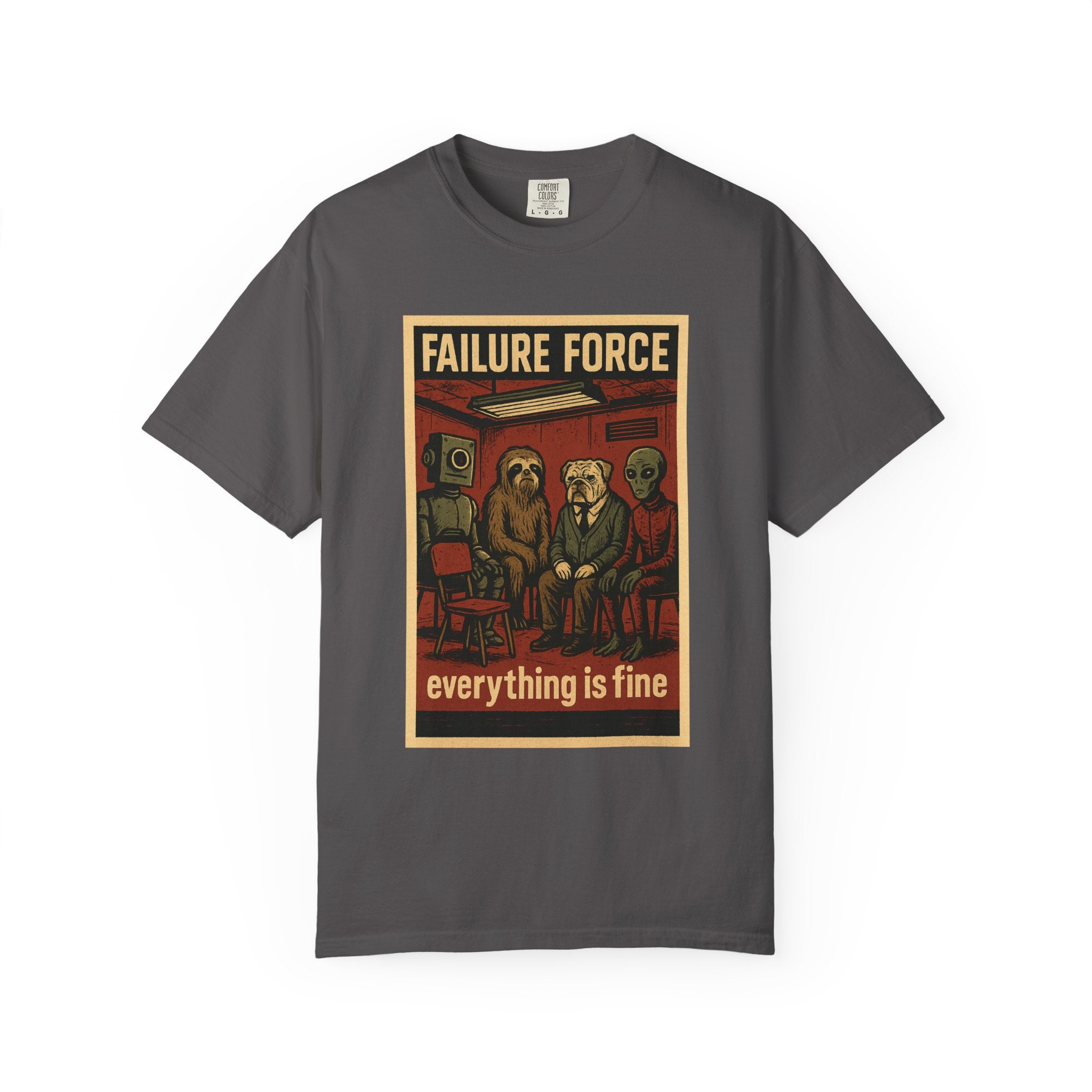 Everything Is Fine Retro Comic T-Shirt – Group Therapy for Weirdos, Burnouts & Aliens