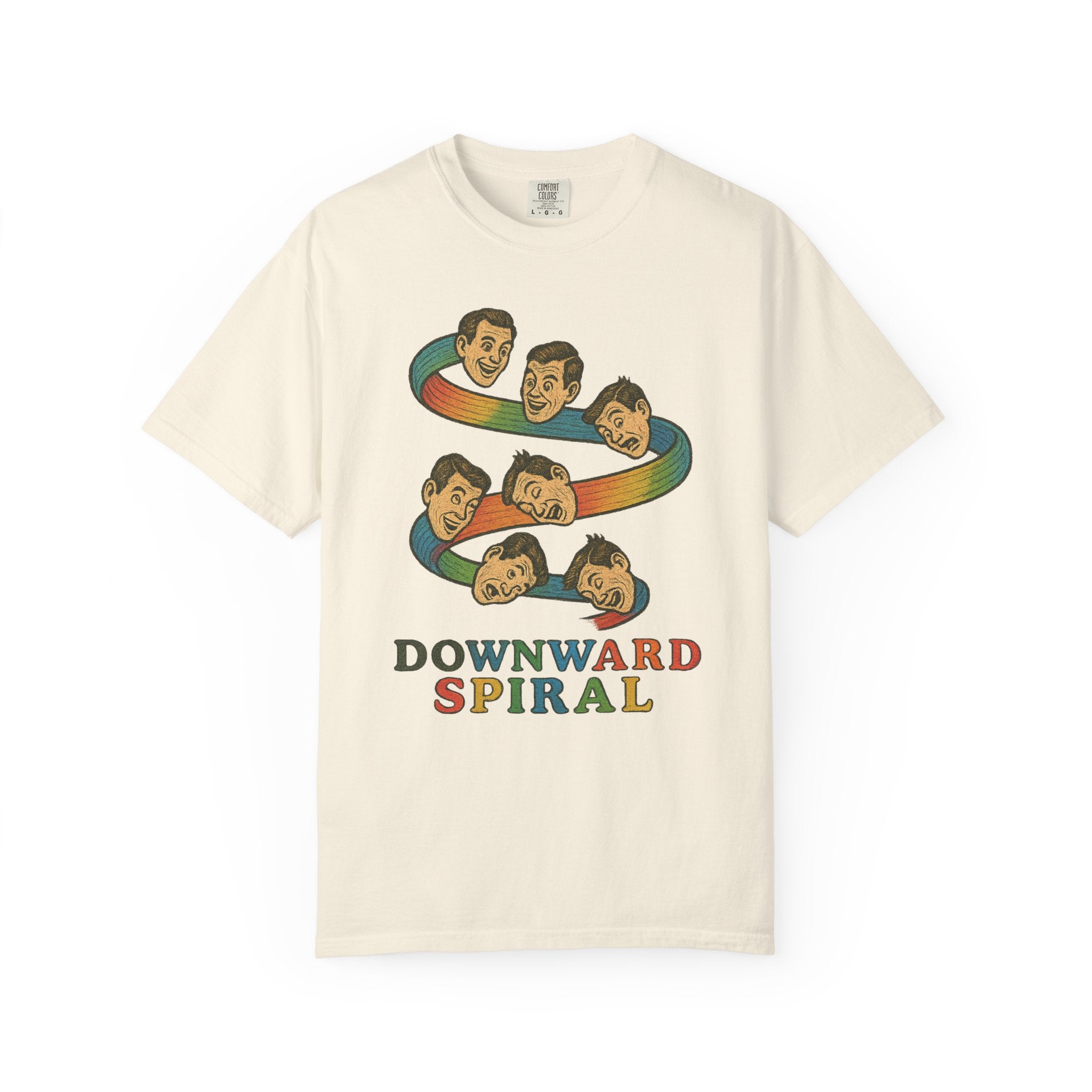 Failure Force “Downward Spiral” T-Shirt – Retro Rainbow Anxiety Loop Tee