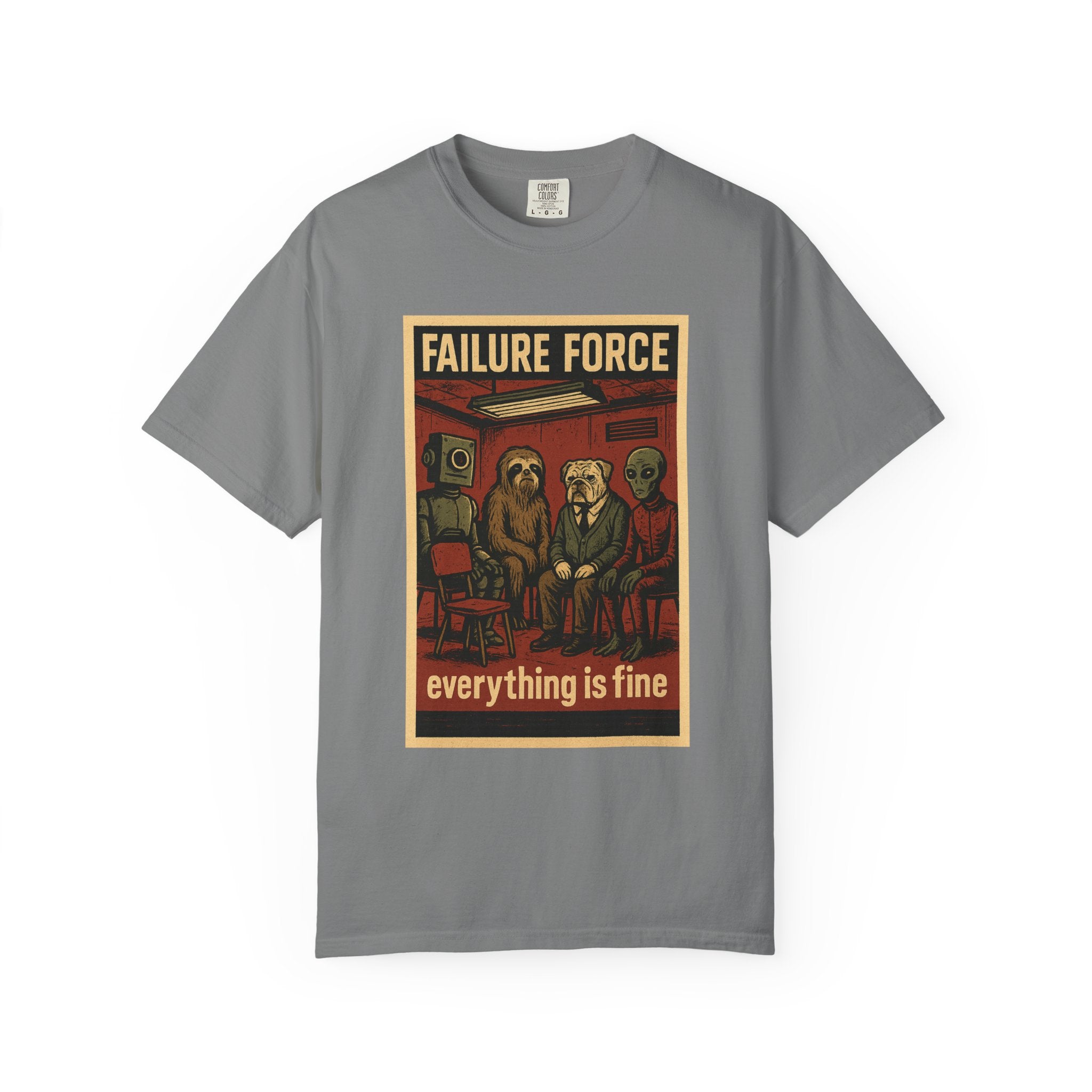 Everything Is Fine Retro Comic T-Shirt – Group Therapy for Weirdos, Burnouts & Aliens