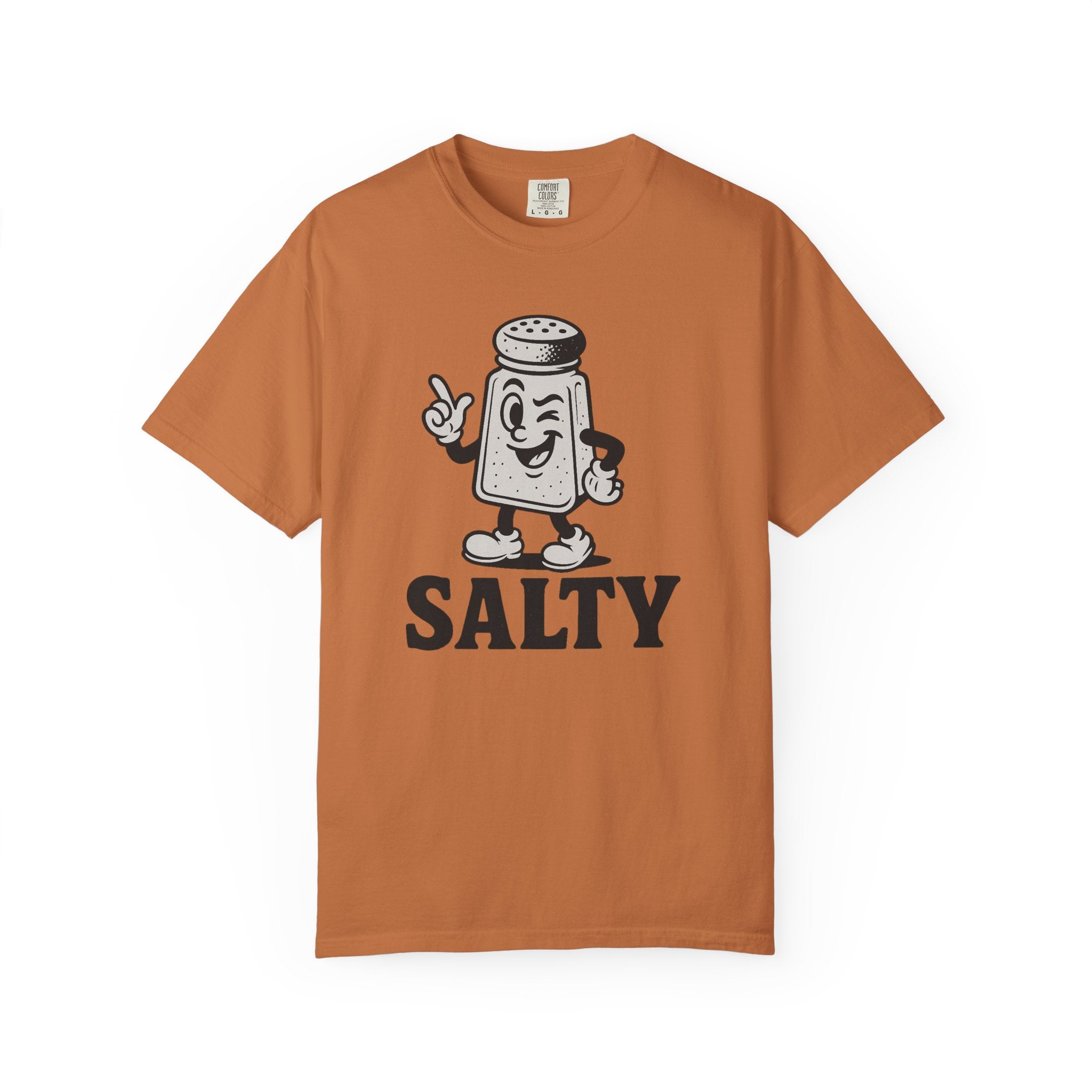 “Salty” T-Shirt – Retro Cartoon Salt Shaker Tee with Cranky Attitude and Classic Style