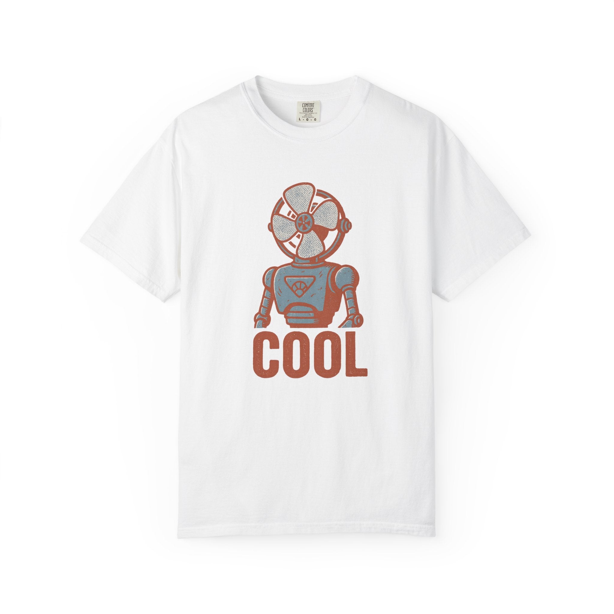 Cool Robot T-Shirt – Retro Fan-Headed Android Design for Sci-Fi Nerds and Chill Enthusiasts