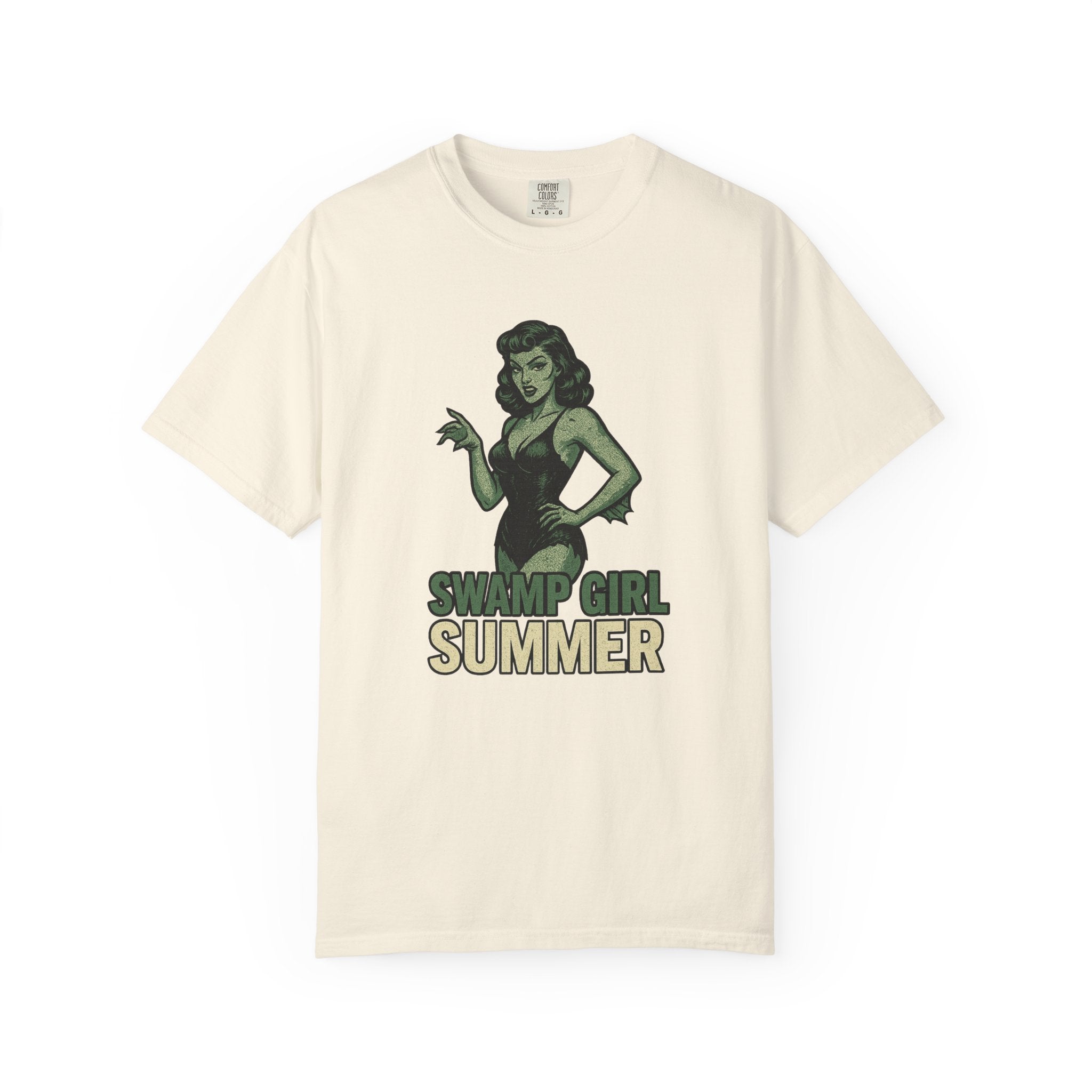 “Swamp Girl Summer” Retro Pin-Up T-Shirt – Monster Babe Energy Meets Vintage Sass