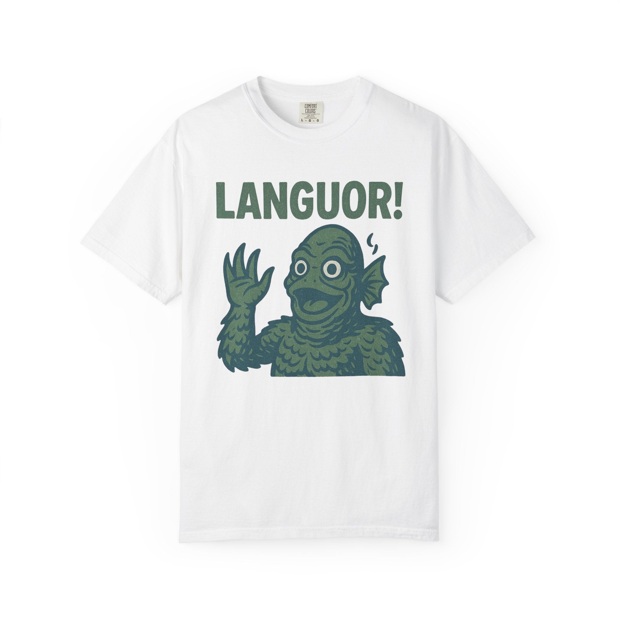 “Languor!” T-Shirt – Retro Monster Tee for the Emotionally Drained and Barely Awake
