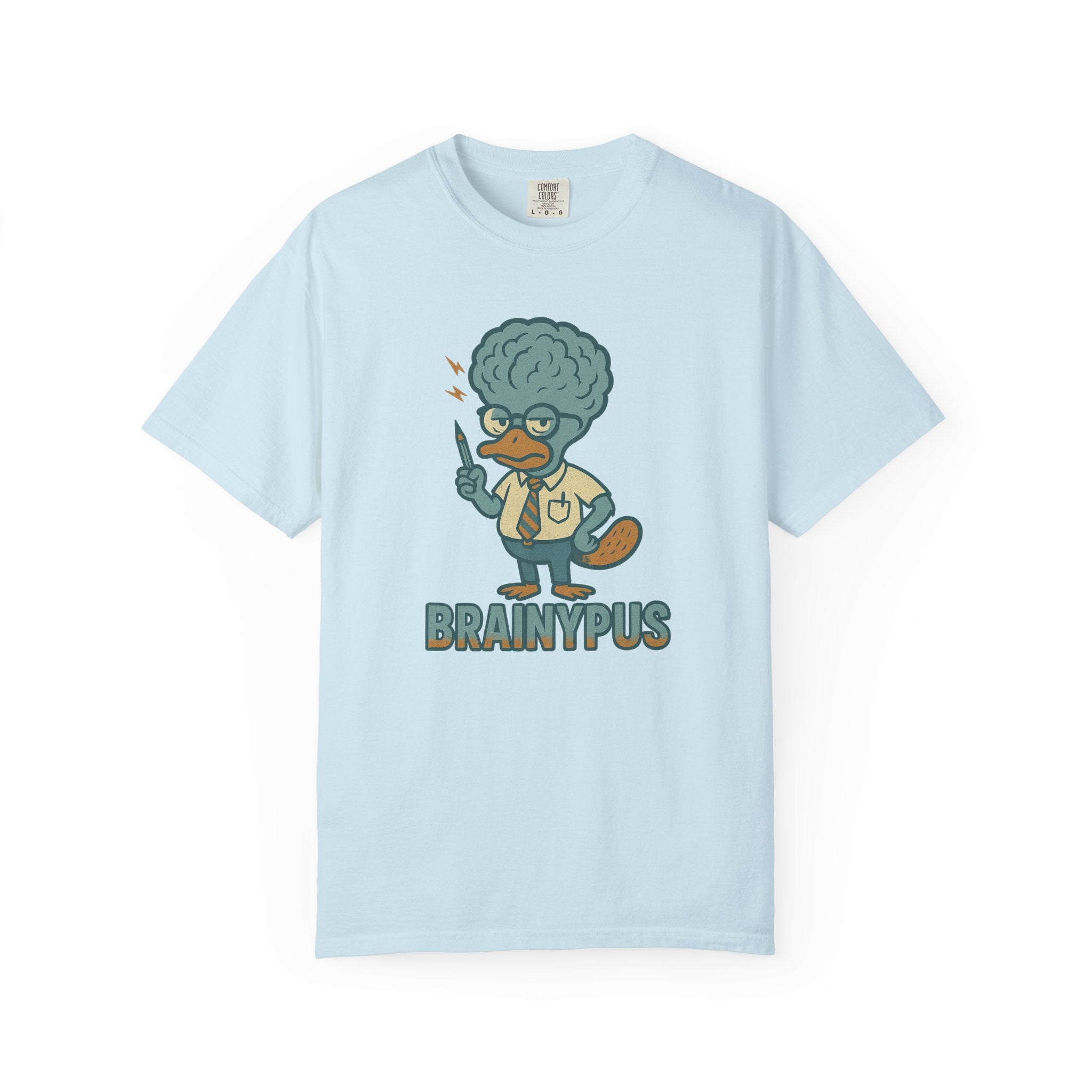 Brainypus T-Shirt – Nerdy Platypus Pun Shirt for the Overthinkers and Underachievers