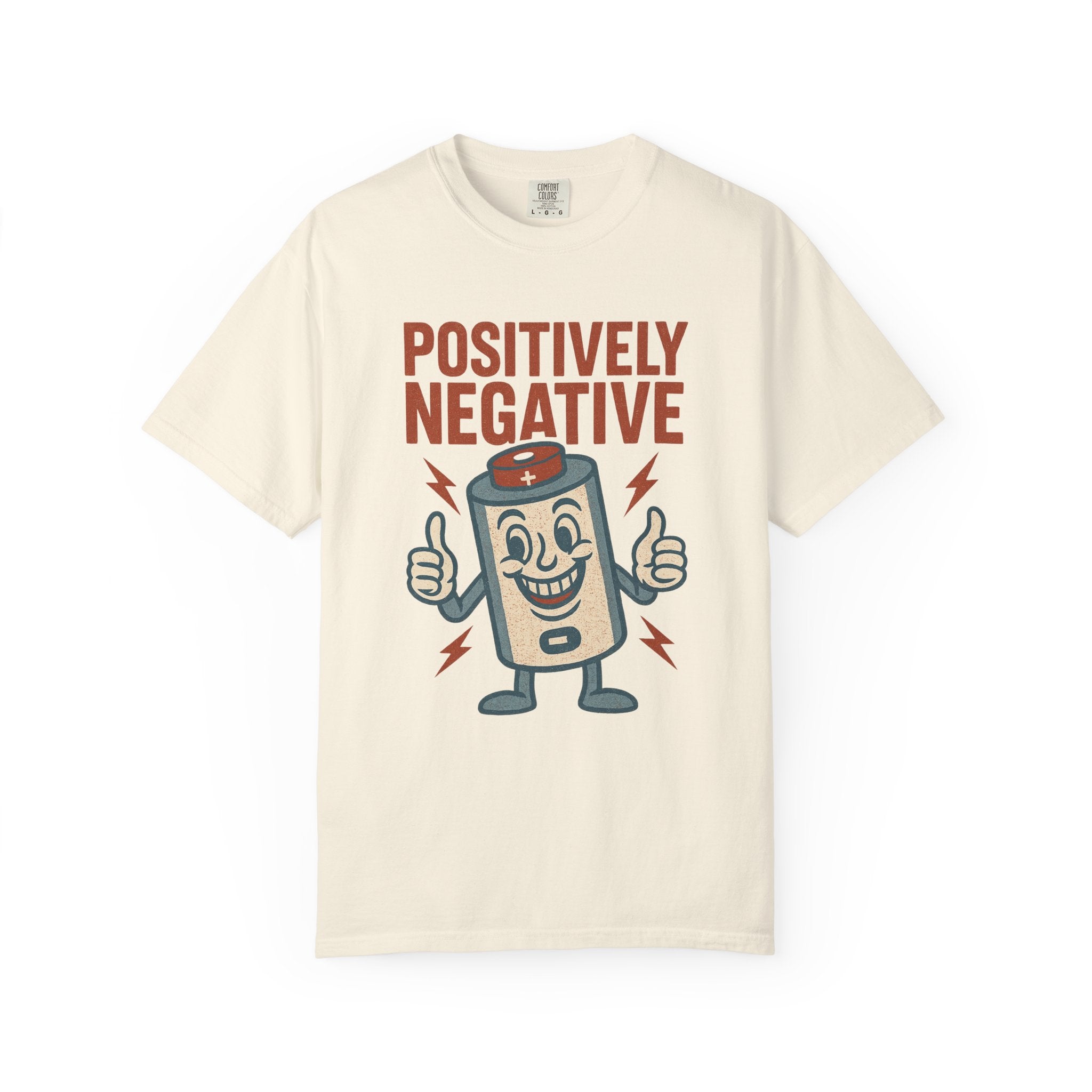 Positively Negative Battery Shirt – Retro Cartoon Power Drain Tee