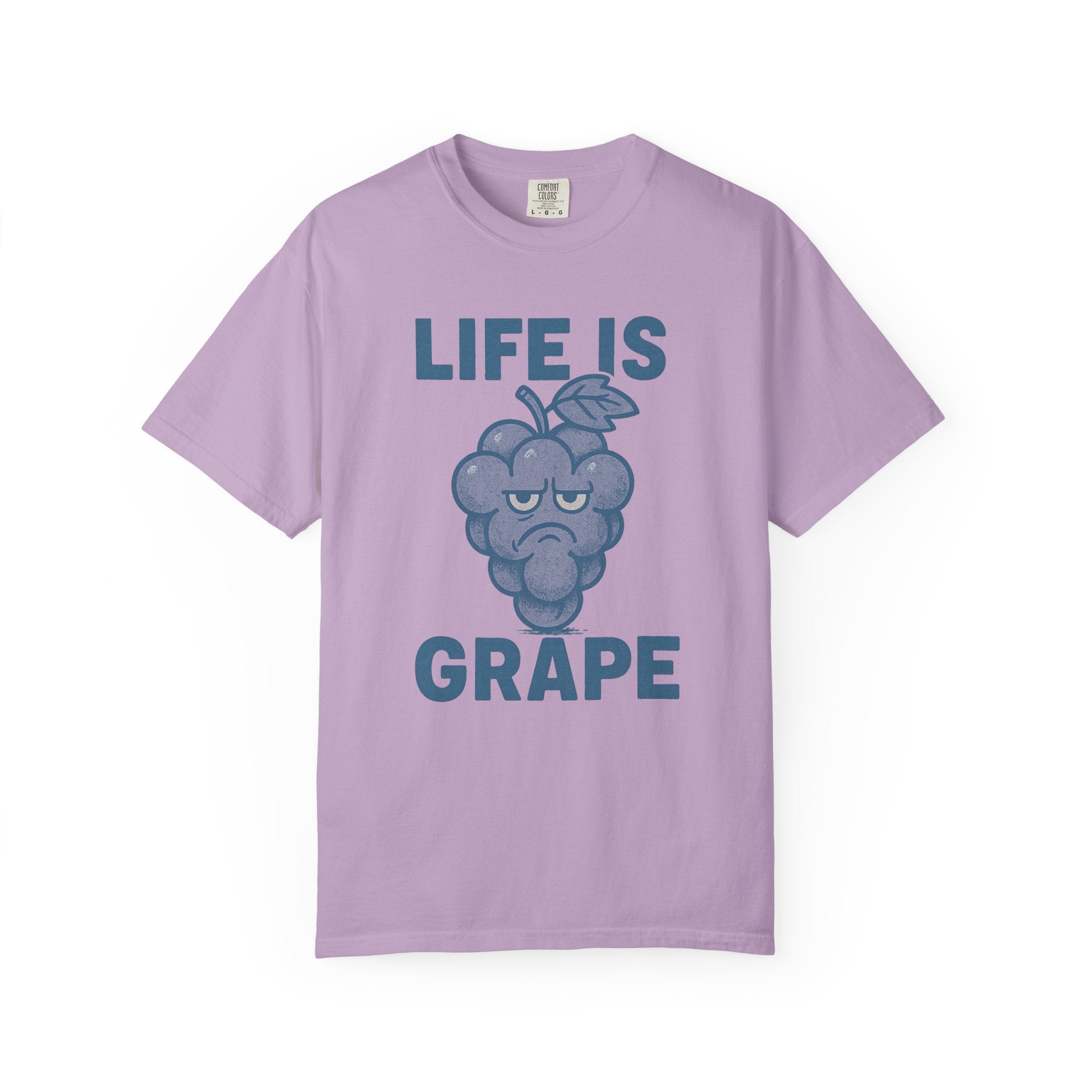 “Life Is Grape” T-Shirt – Grumpy Grape Retro Pun Tee for Anyone Who Needs to Wine About It