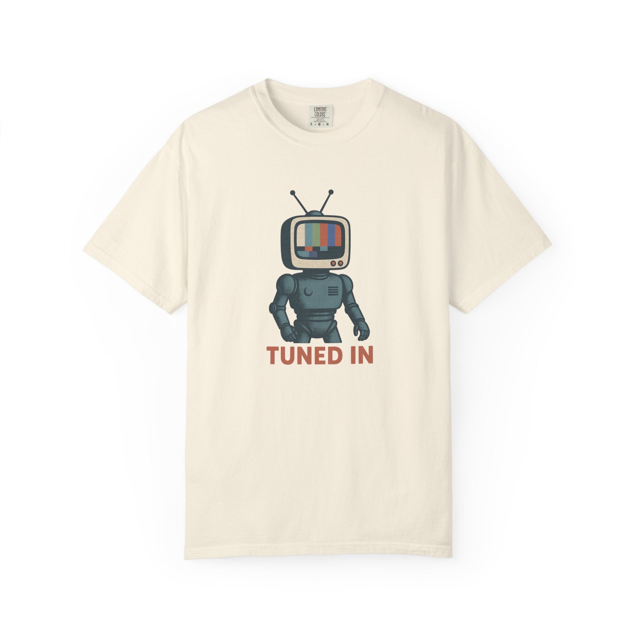 Tuned In Retro Robot TV Head T-Shirt – Vintage Broadcast Anxiety Tee