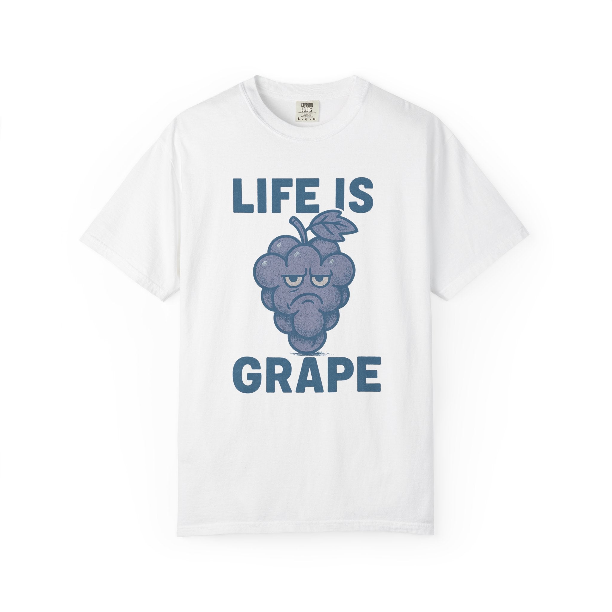 “Life Is Grape” T-Shirt – Grumpy Grape Retro Pun Tee for Anyone Who Needs to Wine About It