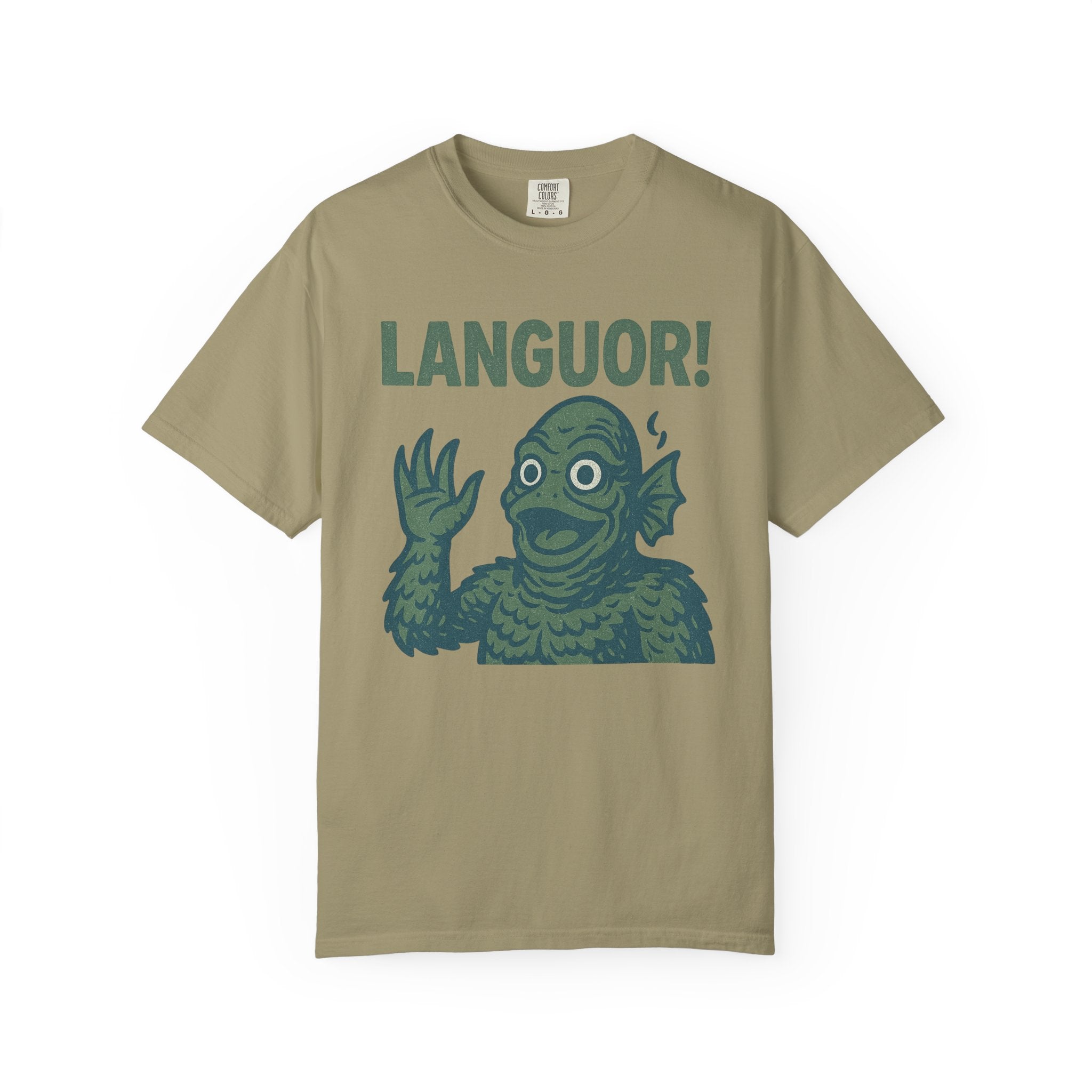 “Languor!” T-Shirt – Retro Monster Tee for the Emotionally Drained and Barely Awake