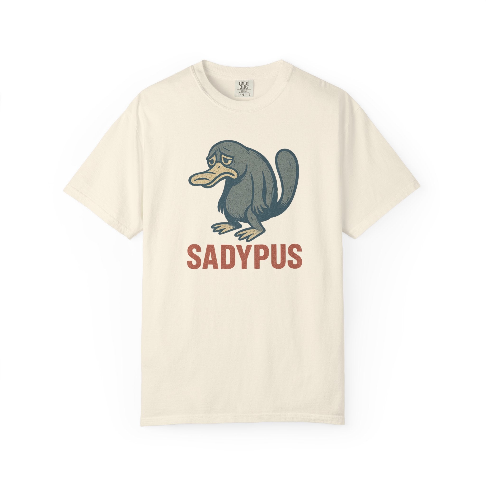 “Sadypus” T-Shirt – Melancholy Platypus Pun Tee for the Existentially Exhausted