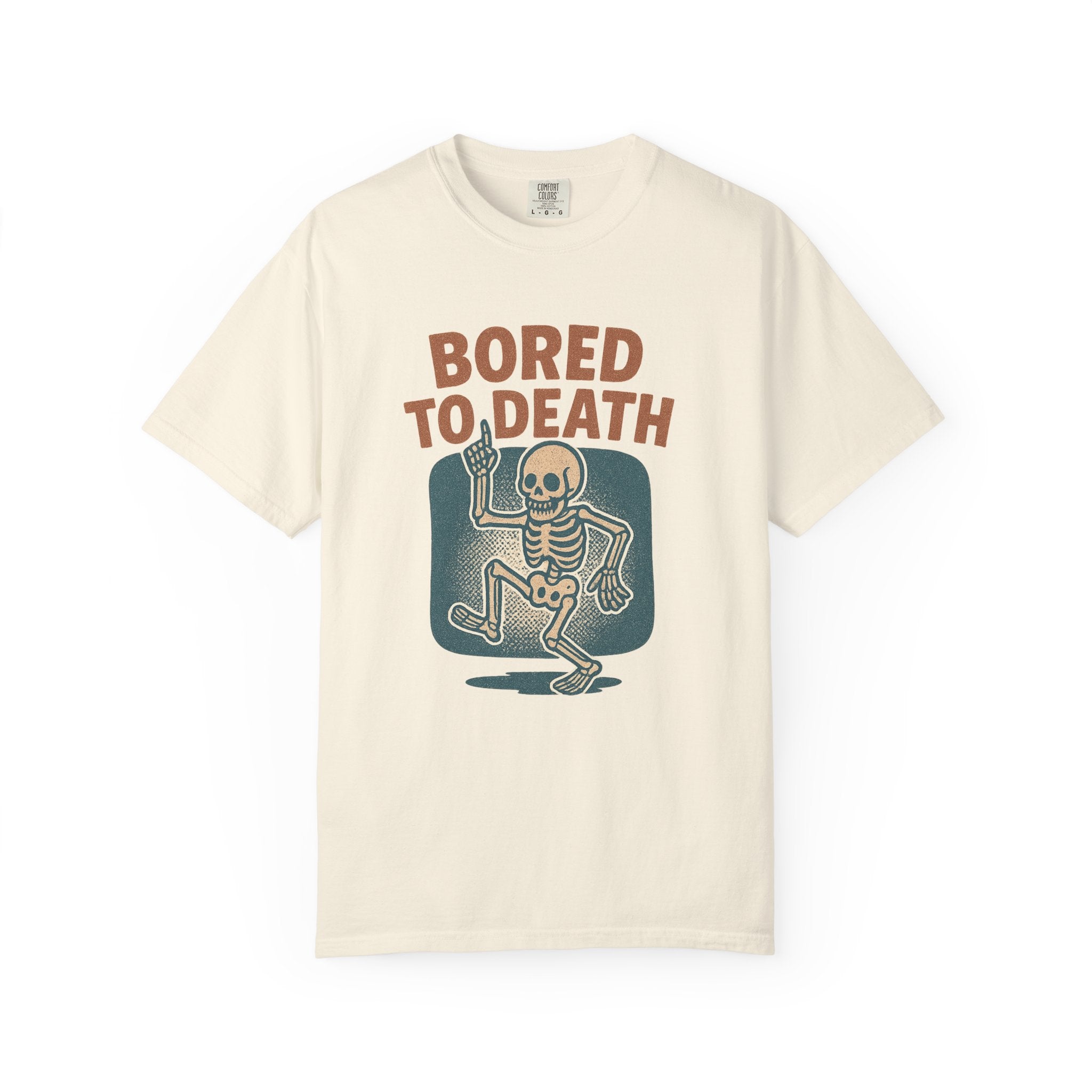“Bored to Death” Skeleton T-Shirt – Retro Funny Dead Inside Tee