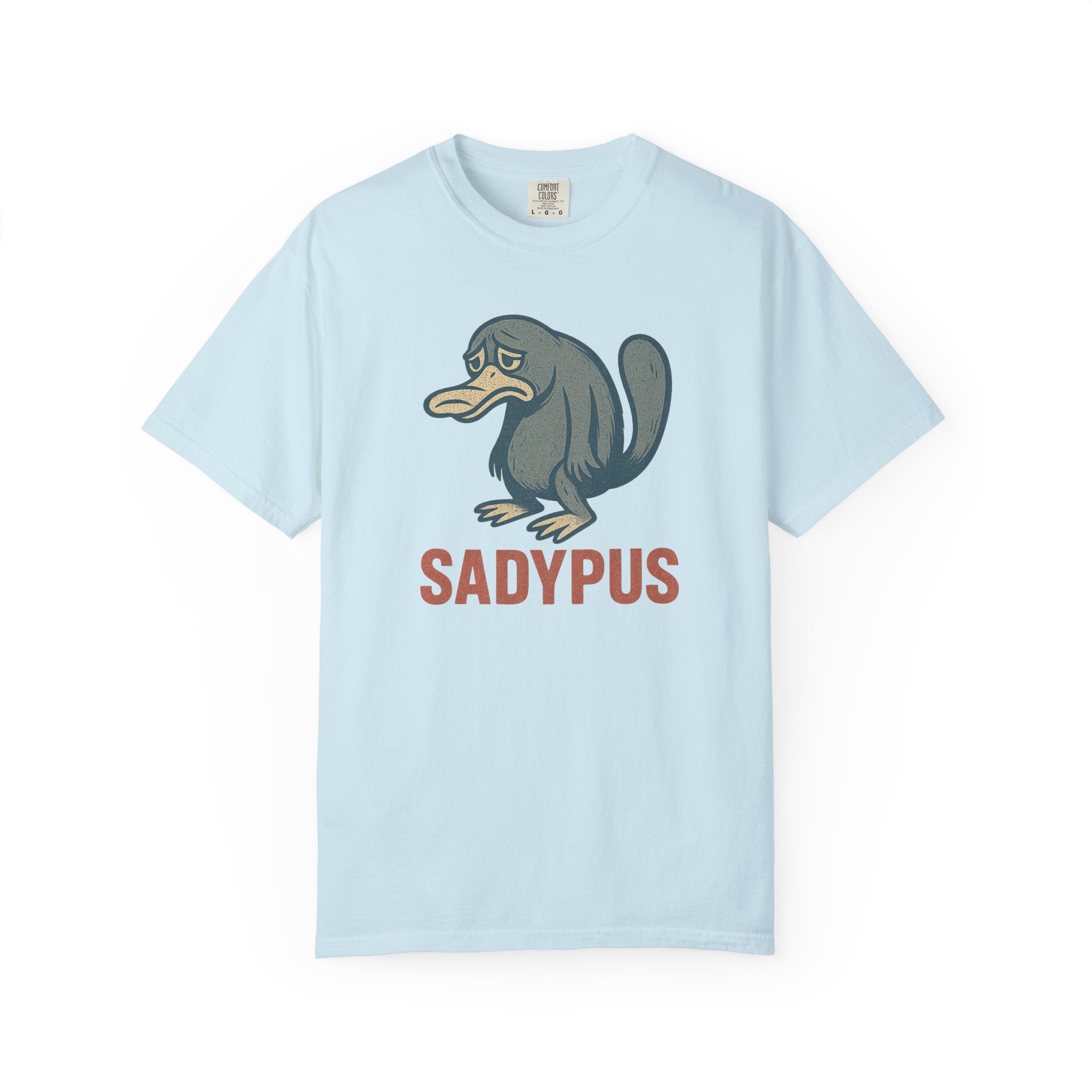 “Sadypus” T-Shirt – Melancholy Platypus Pun Tee for the Existentially Exhausted