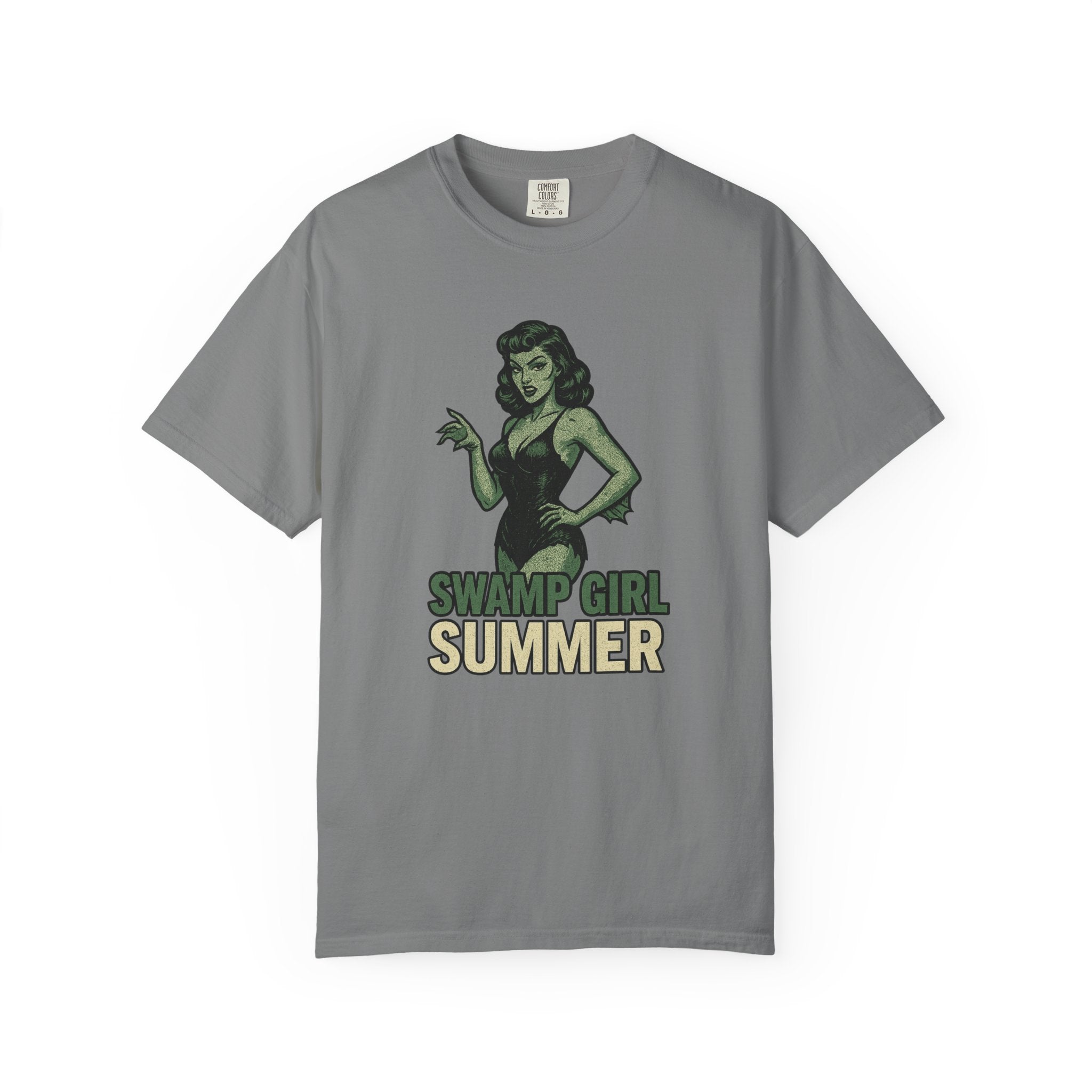 “Swamp Girl Summer” Retro Pin-Up T-Shirt – Monster Babe Energy Meets Vintage Sass