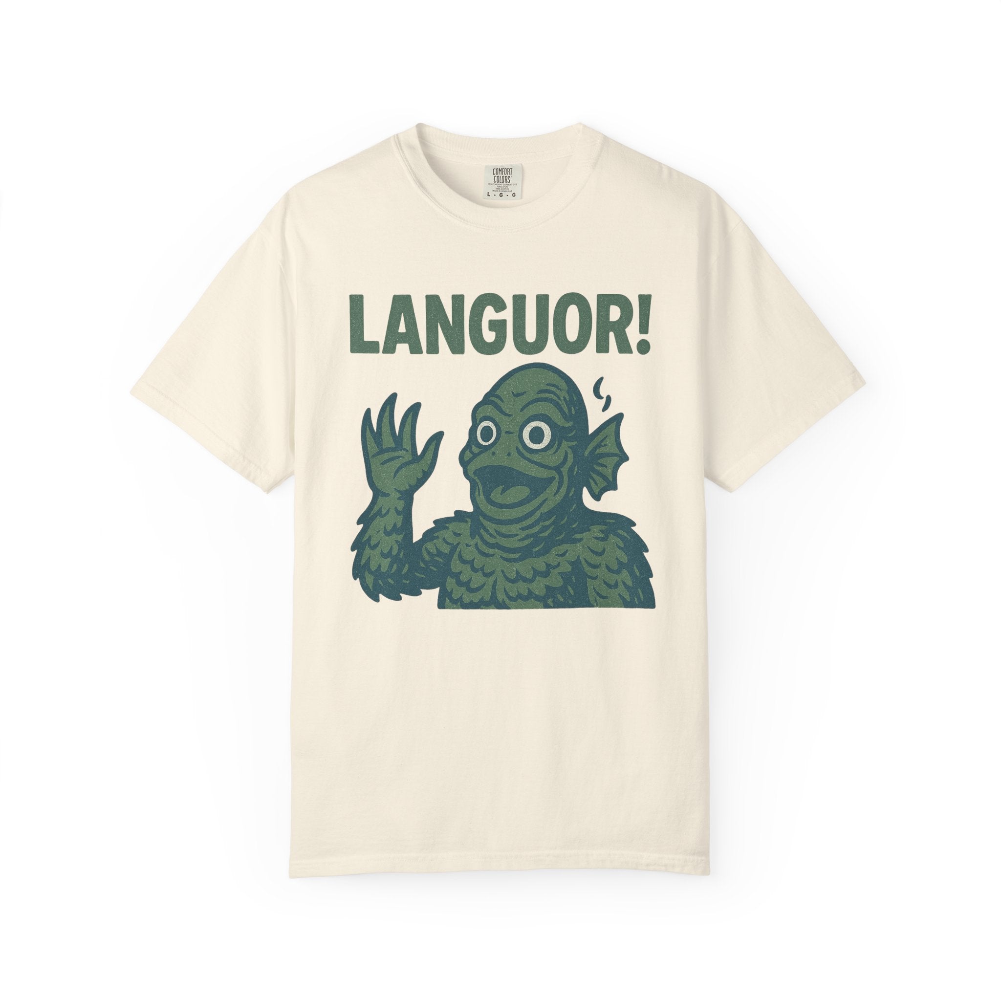 “Languor!” T-Shirt – Retro Monster Tee for the Emotionally Drained and Barely Awake