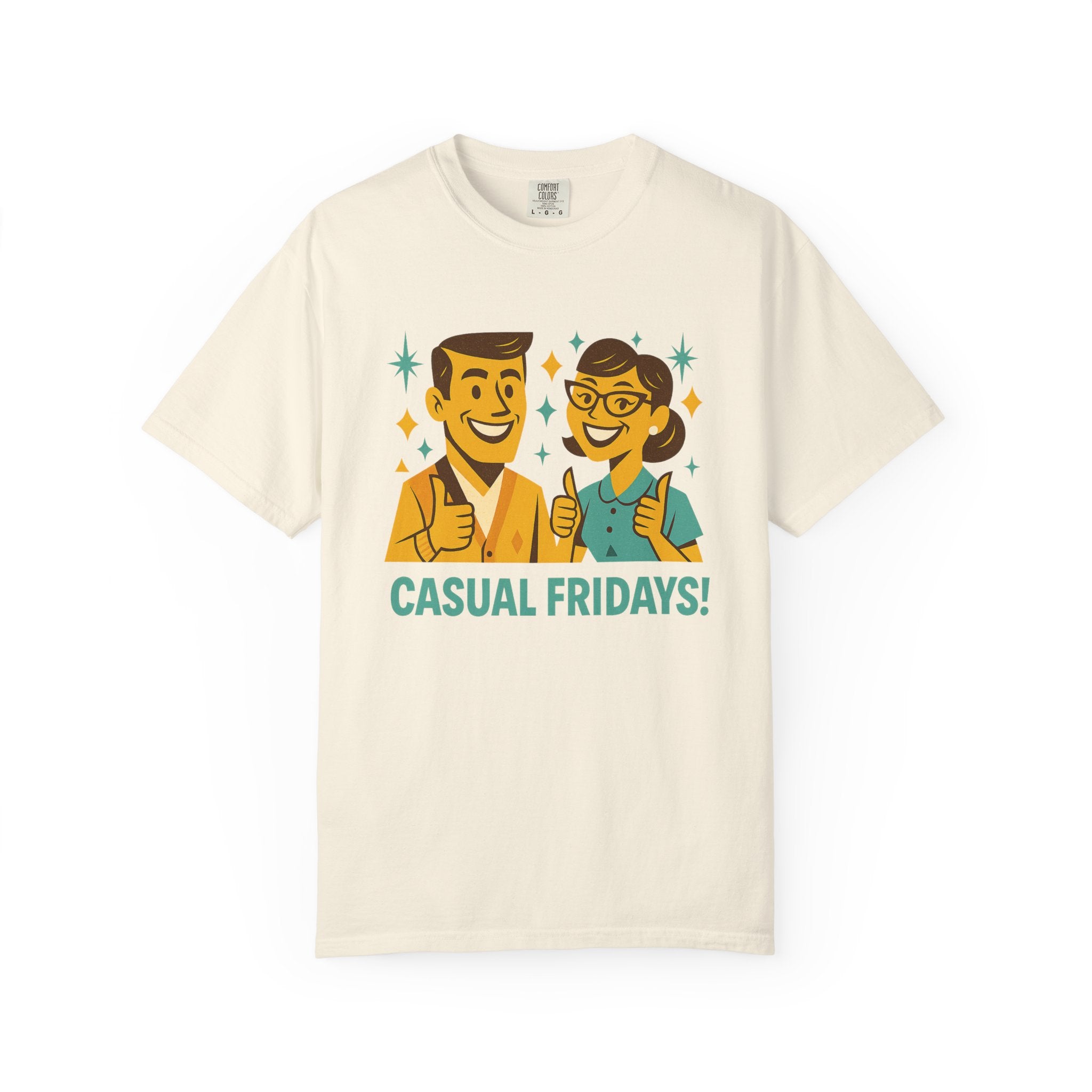 “Casual Fridays!” T-Shirt – Dark Office Humor Tee with Retro Corporate Design