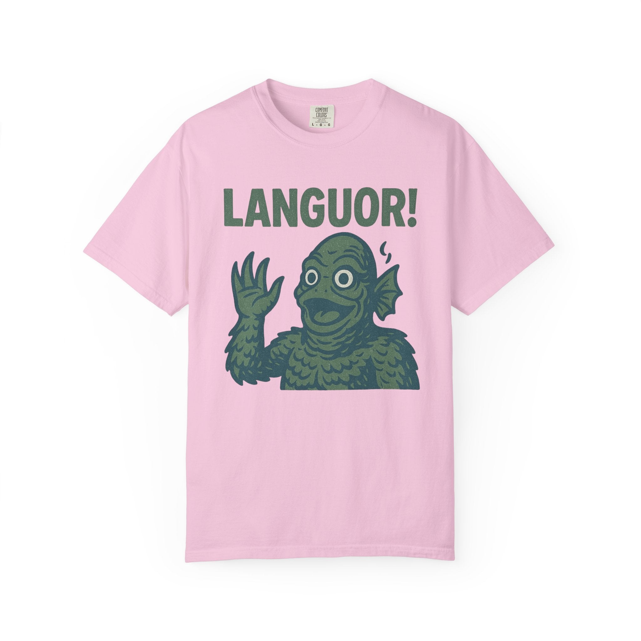 “Languor!” T-Shirt – Retro Monster Tee for the Emotionally Drained and Barely Awake