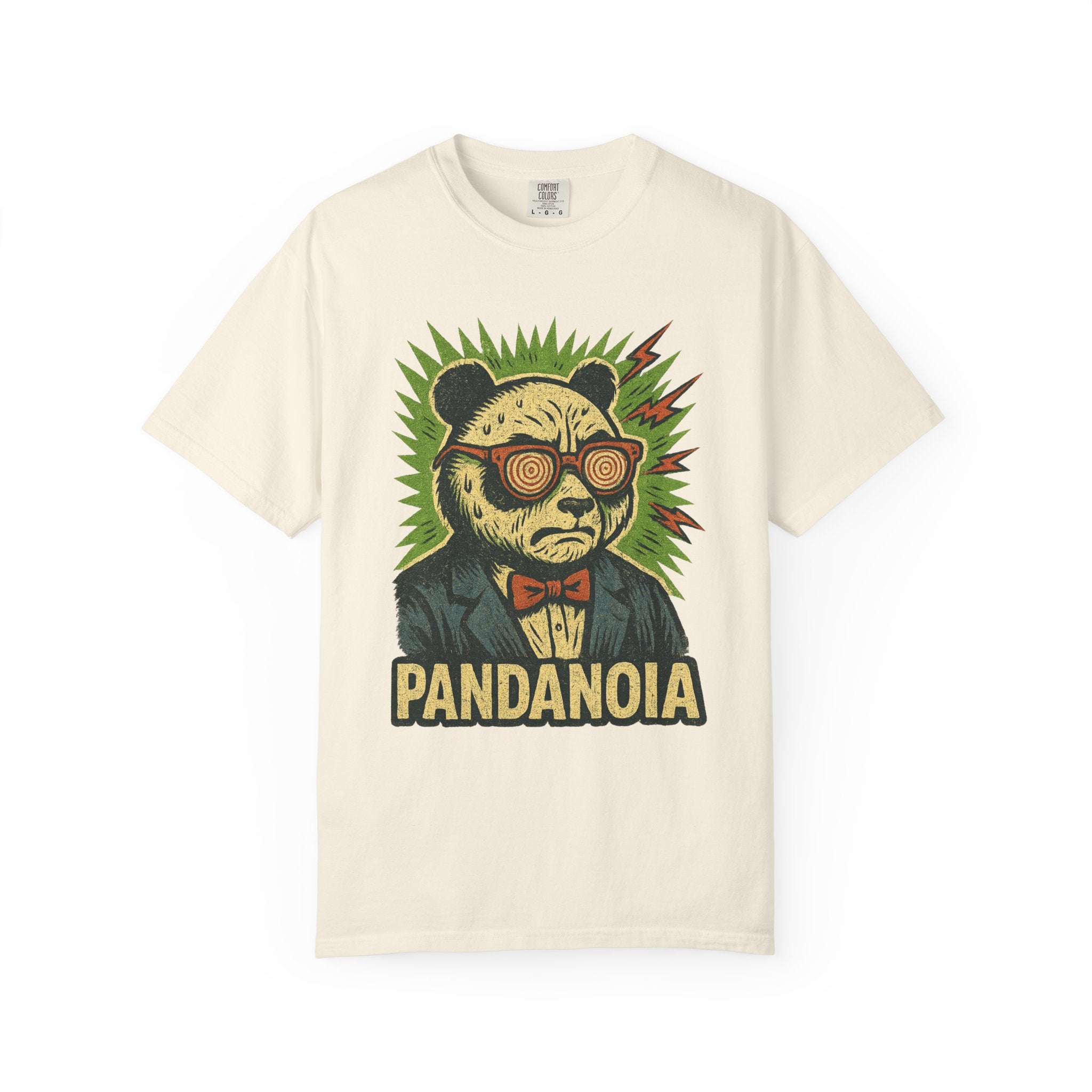 “Pandanoia” T-Shirt – Trippy Paranoid Panda Graphic Tee with Retro Psychedelic Style
