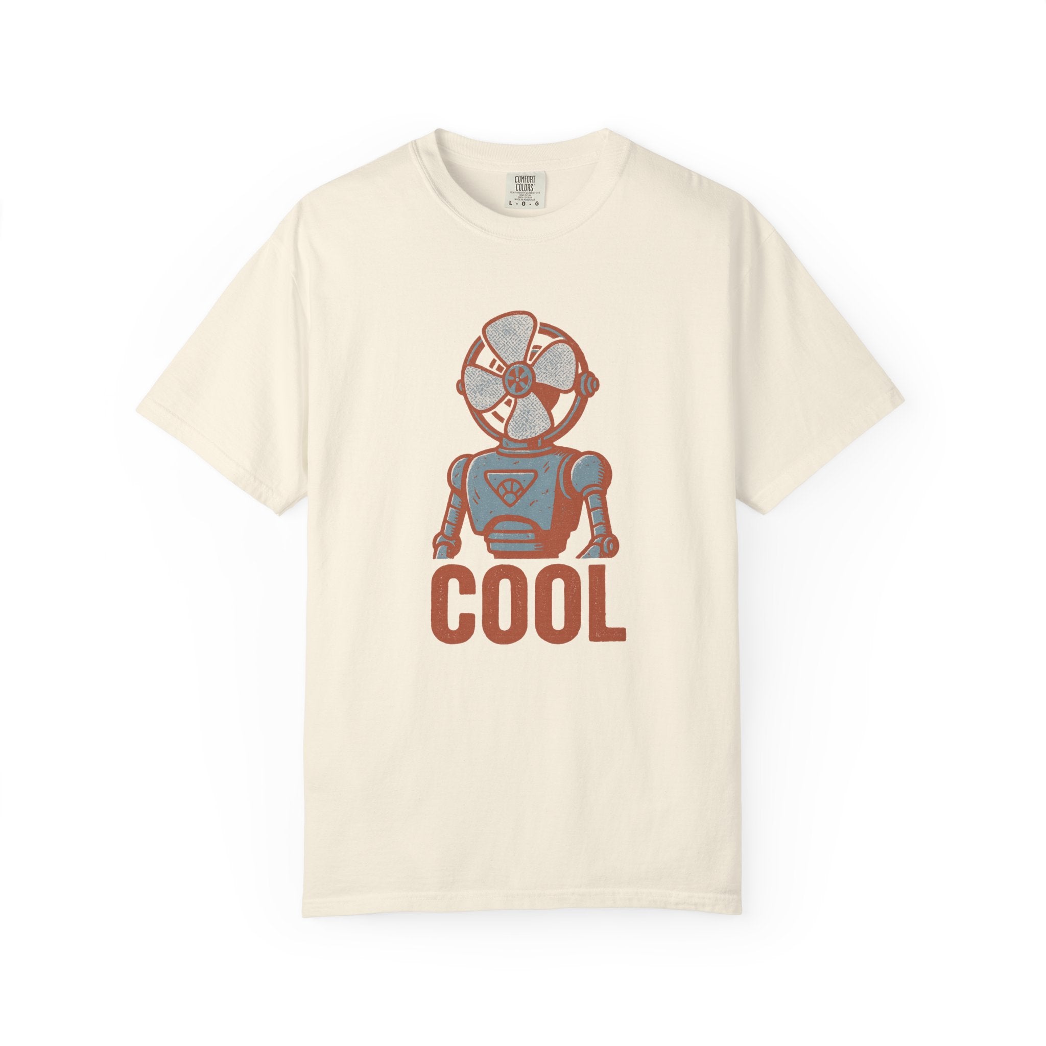 Cool Robot T-Shirt – Retro Fan-Headed Android Design for Sci-Fi Nerds and Chill Enthusiasts