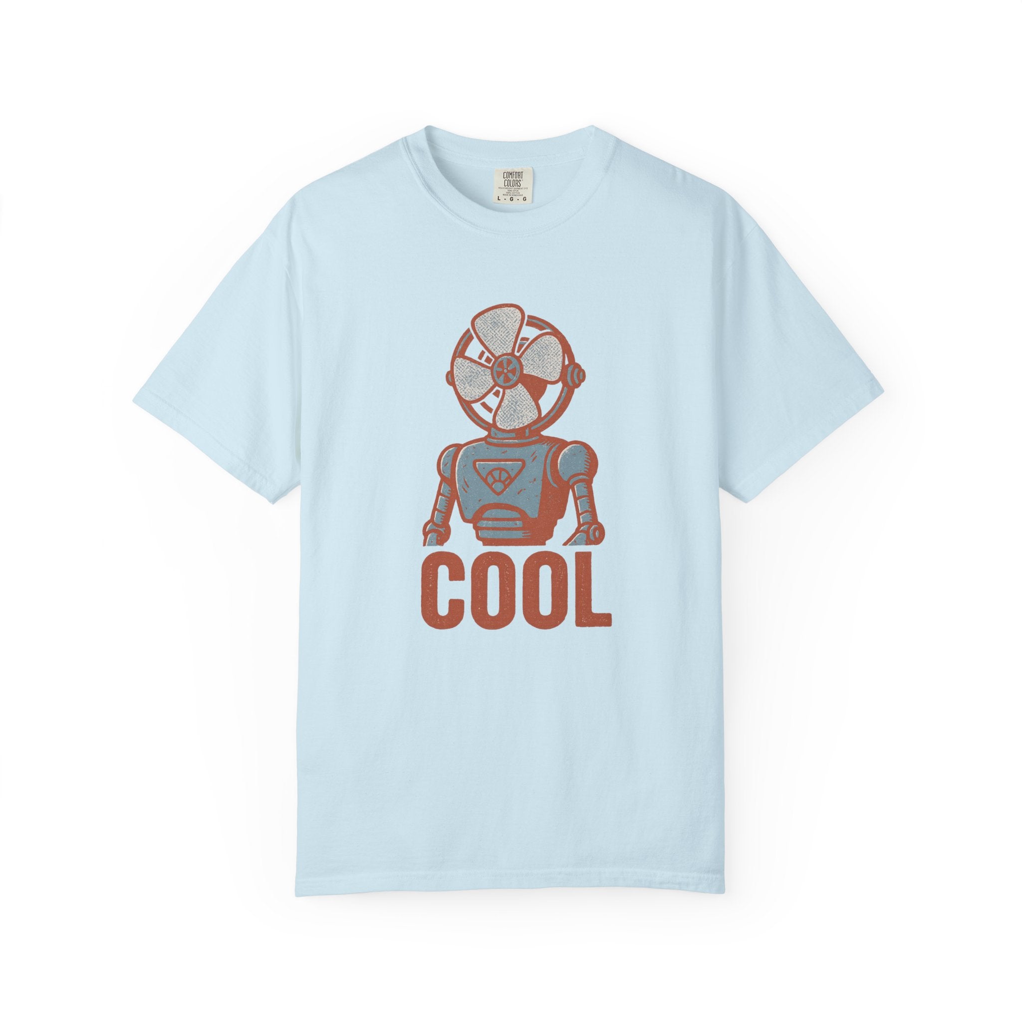 Cool Robot T-Shirt – Retro Fan-Headed Android Design for Sci-Fi Nerds and Chill Enthusiasts