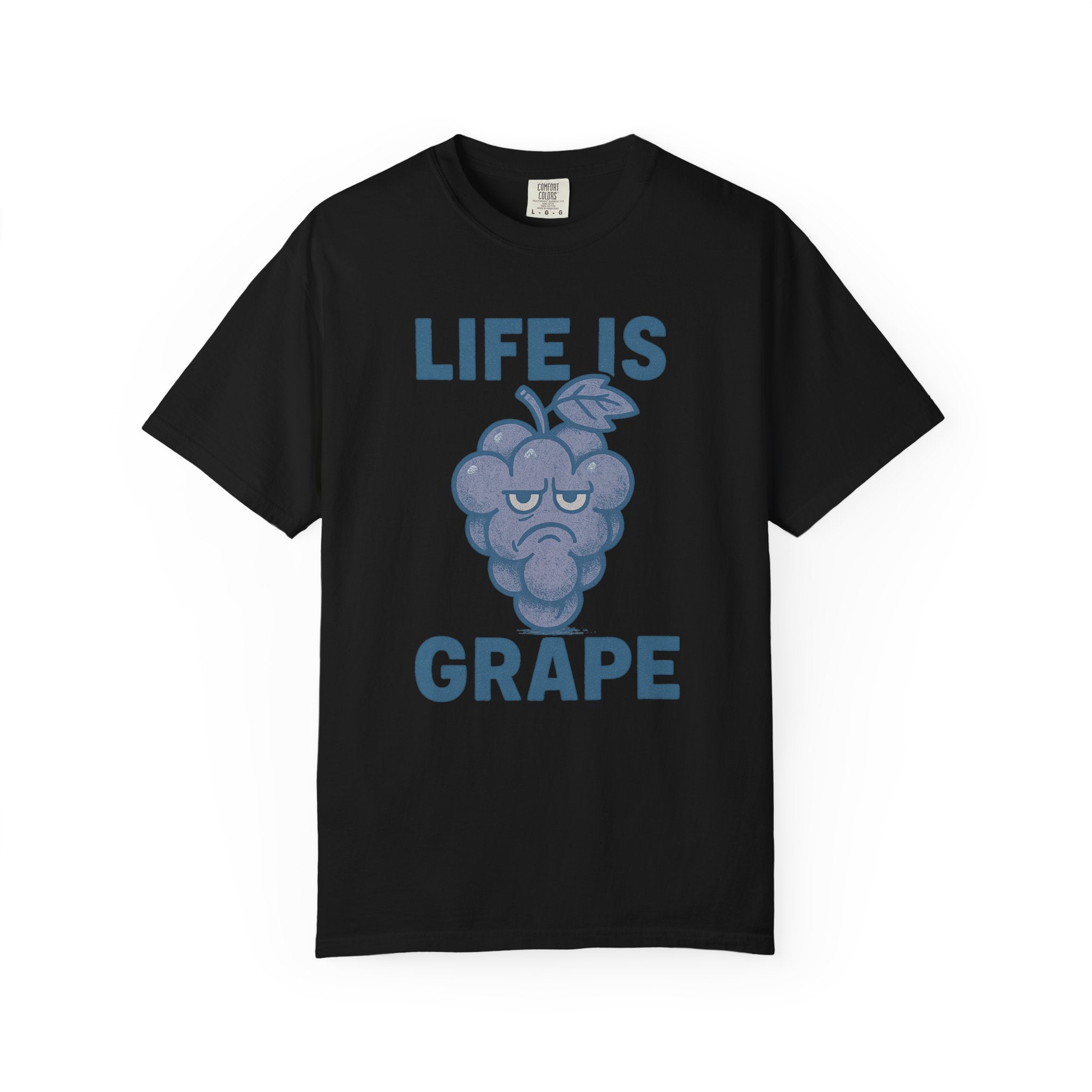 “Life Is Grape” T-Shirt – Grumpy Grape Retro Pun Tee for Anyone Who Needs to Wine About It