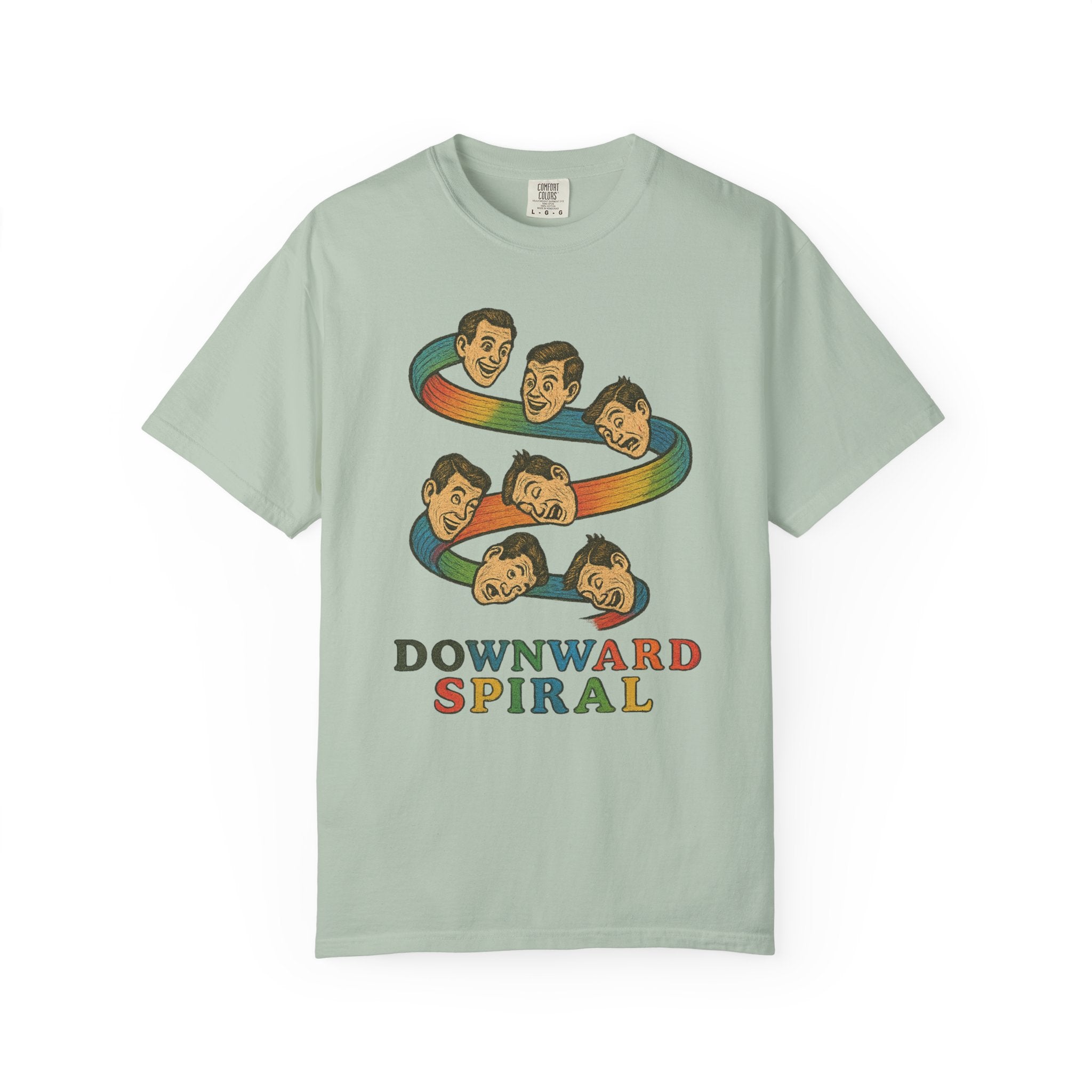 Failure Force “Downward Spiral” T-Shirt – Retro Rainbow Anxiety Loop Tee