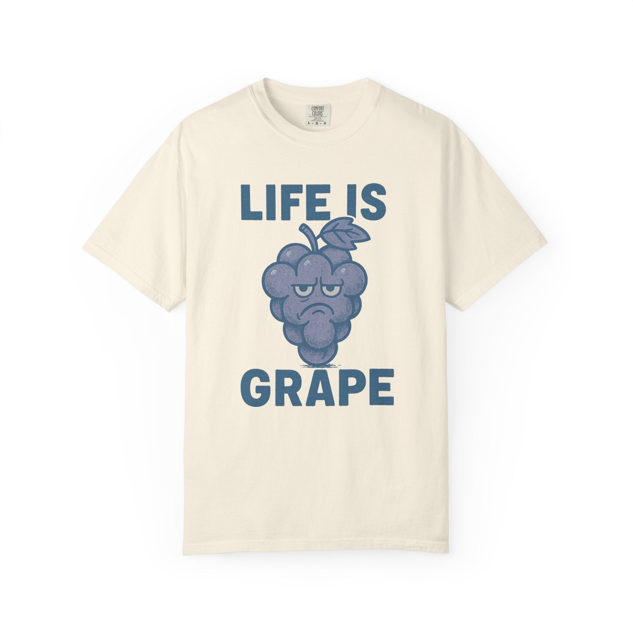 “Life Is Grape” T-Shirt – Grumpy Grape Retro Pun Tee for Anyone Who Needs to Wine About It