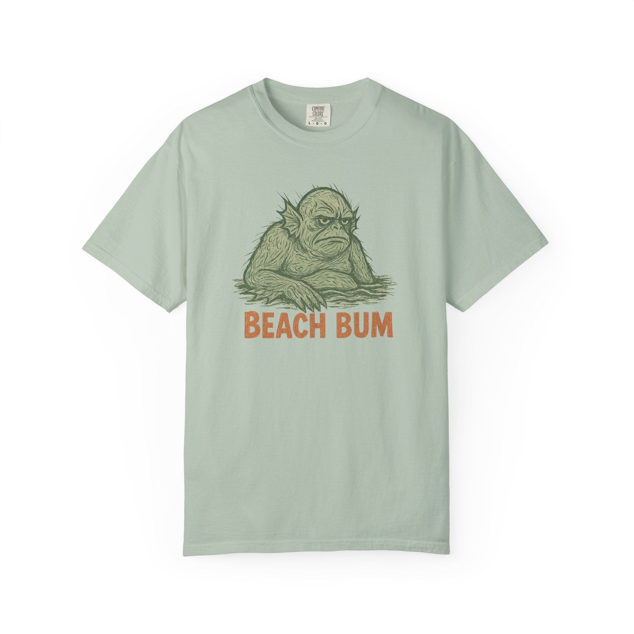 “BEACH BUM” Swamp Creature T-Shirt – Grumpy Summer Vibes with a Monstrously Moody Twist