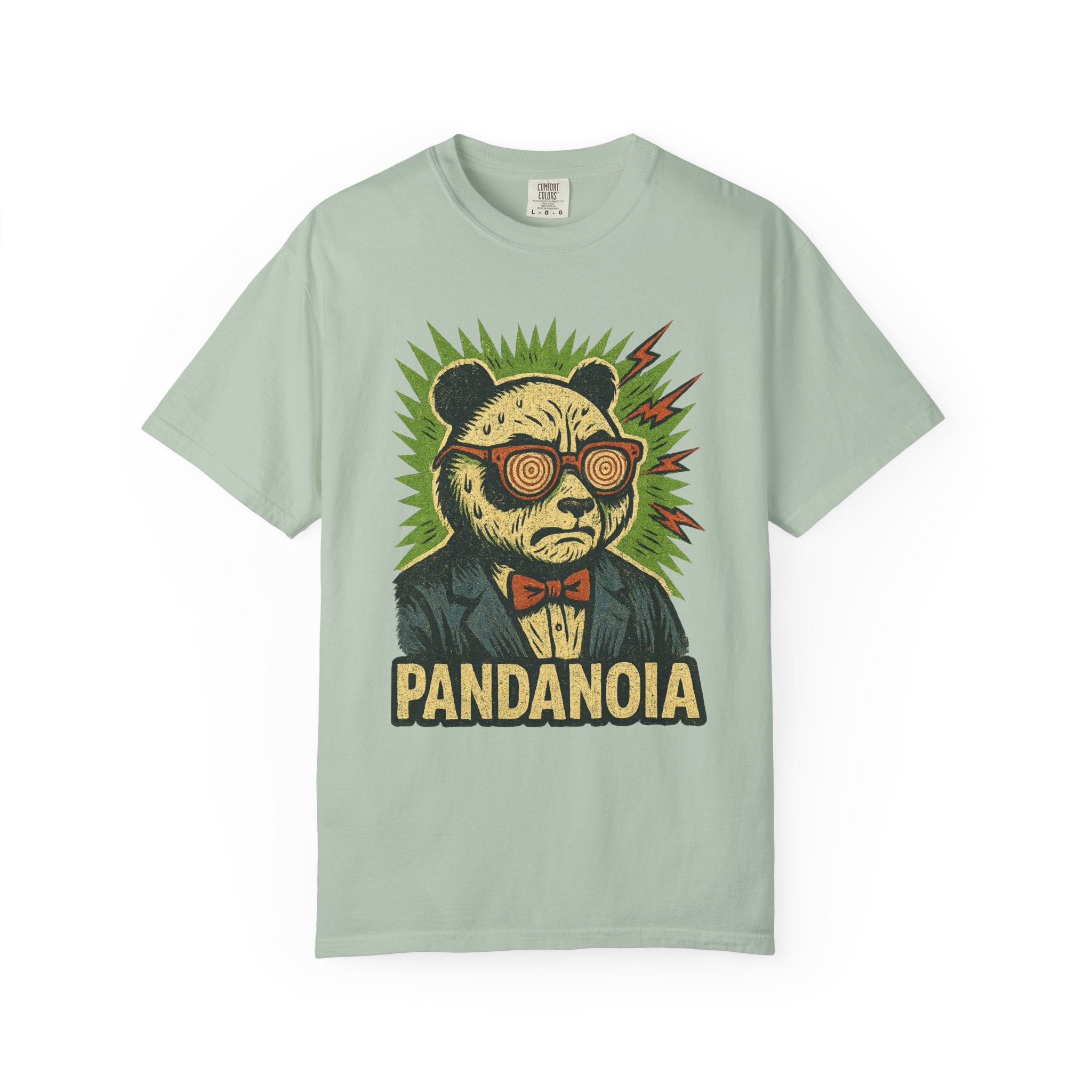 “Pandanoia” T-Shirt – Trippy Paranoid Panda Graphic Tee with Retro Psychedelic Style
