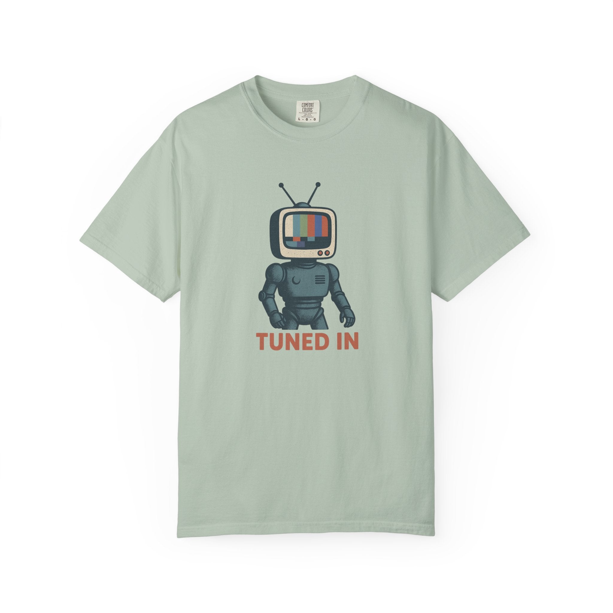 Tuned In Retro Robot TV Head T-Shirt – Vintage Broadcast Anxiety Tee