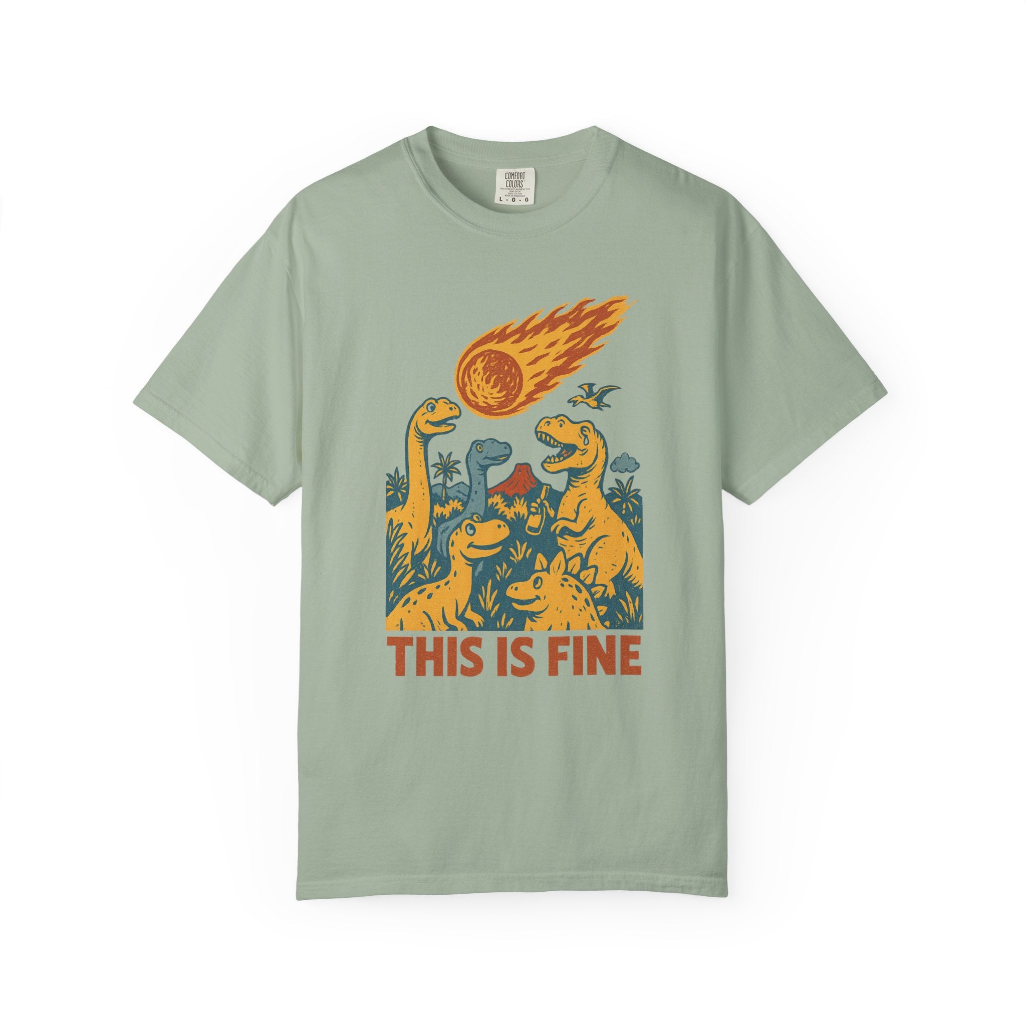 This Is Fine - Dinosaur Extinction T-Shirt