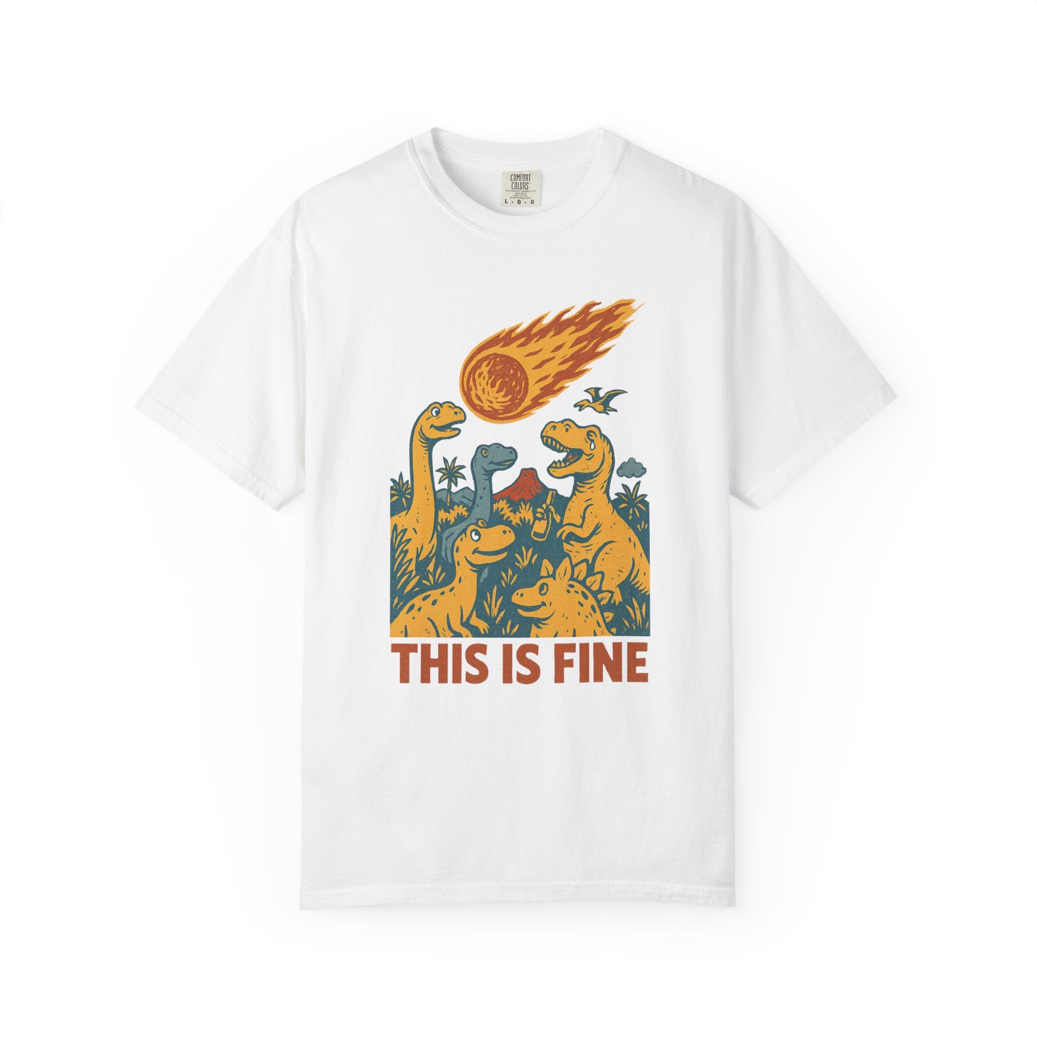 This Is Fine - Dinosaur Extinction T-Shirt