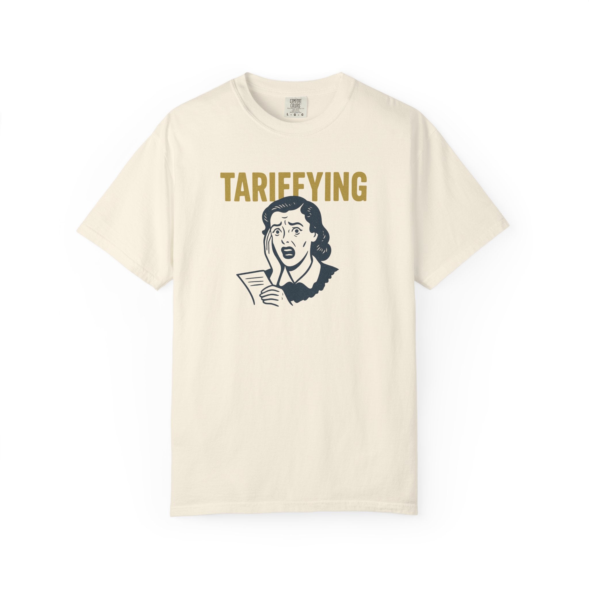 “TARIFFYING” Retro Comic-Style T-Shirt – Economic Humor for the Fiscally Terrified