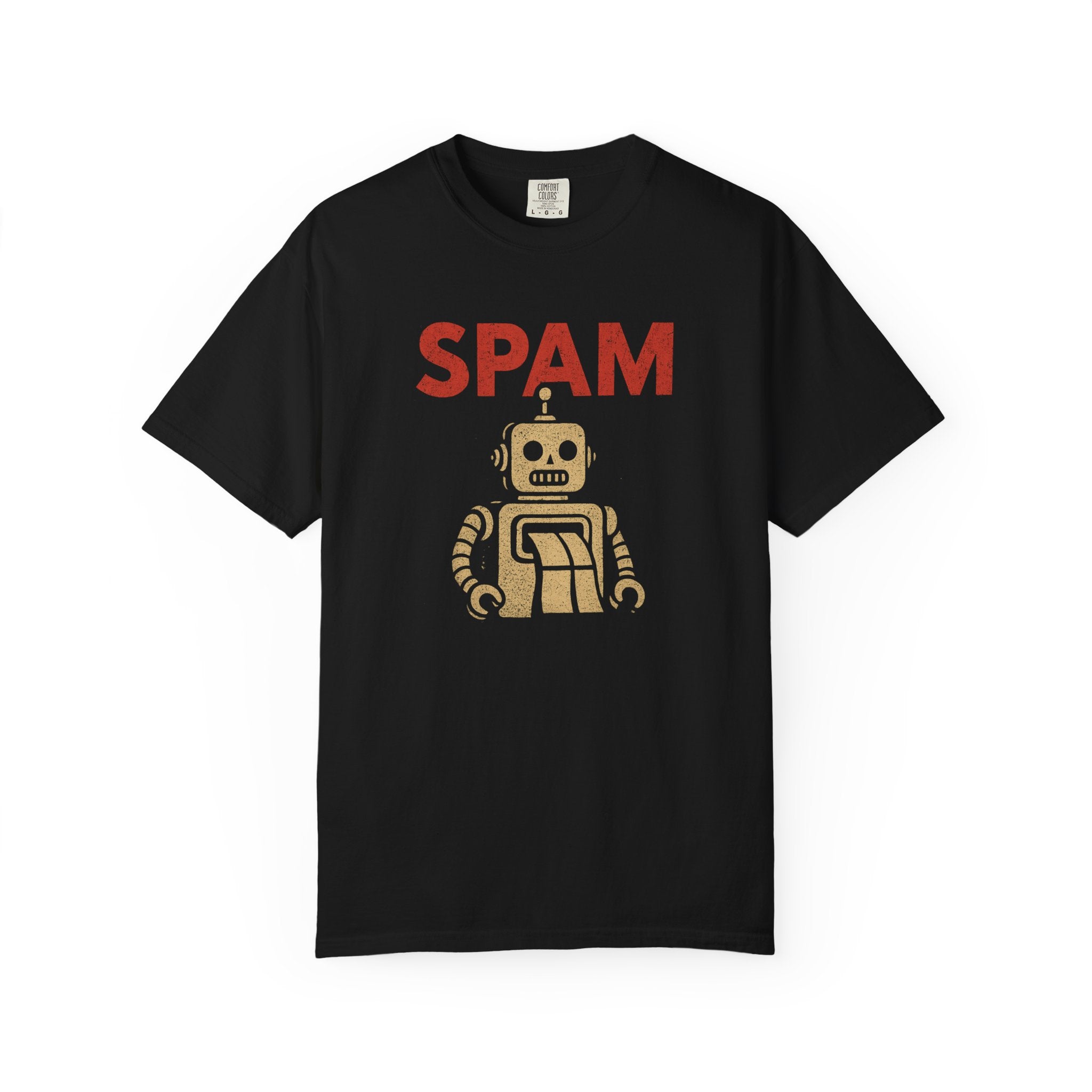 “SPAM” Bot T-Shirt – Retro Robot Humor for the Digitally Disillusioned
